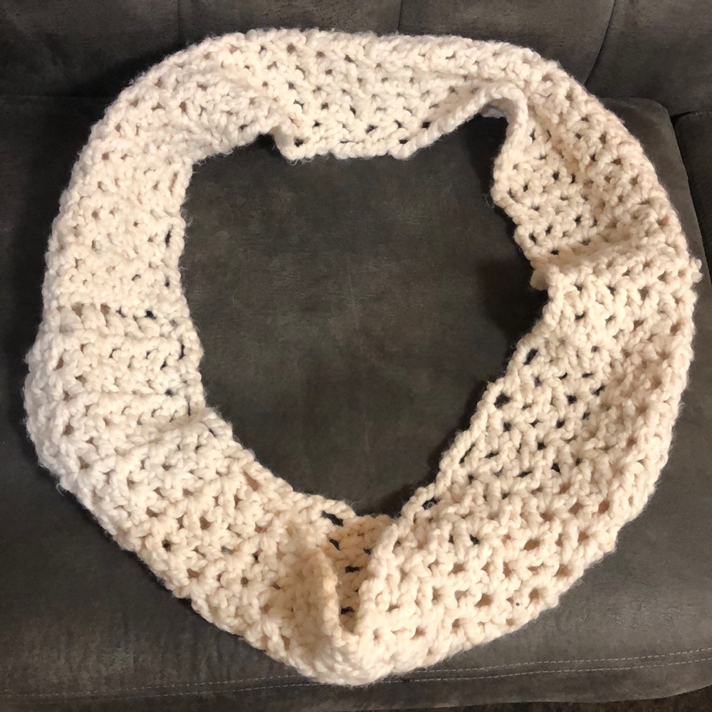 Warm Winter Infinity Scarf Cream Off White